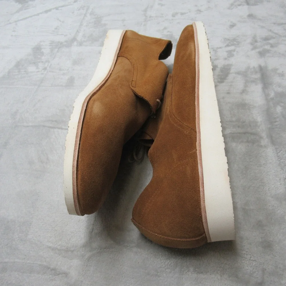 Shoes Nisolo Mens 11 Brown Suede Laced Casual Dress Leather Lightweight Flex NEW